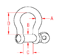 Bow Shackle with  Screw Pin Drawing