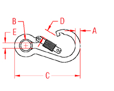 Key Lock Spring Clip 316 Stainless Drawing