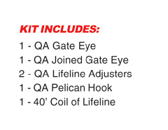 Quick Attach™ Lifeline Kit w Gate Lifeline Adjuster