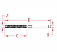 Right Hand Swage Stud Drawing